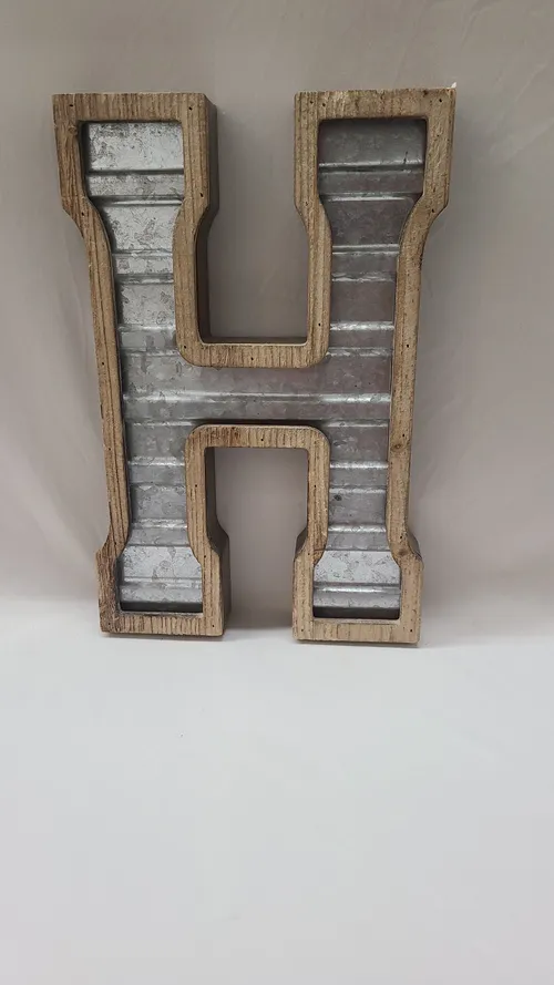 Galvanized & Wood Letter H