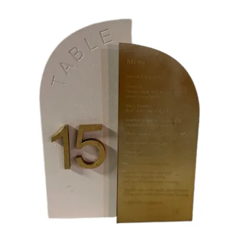 White & Gold Table Sign