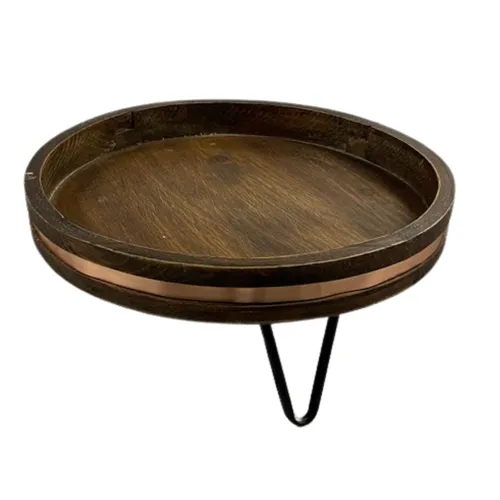 Wood with Black Legs Dessert Stand