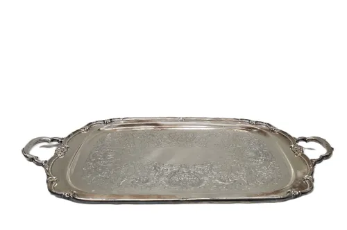 Large Silver Ornate Tray