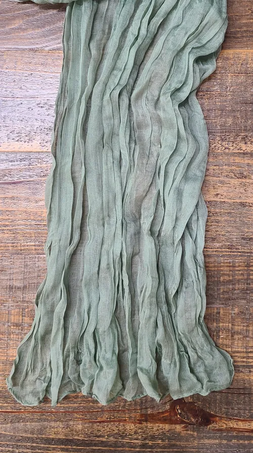 Olive Green Cheesecloth Table Runner