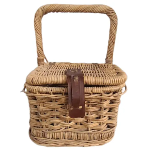 Wicker Picnic Basket with Wine Holders