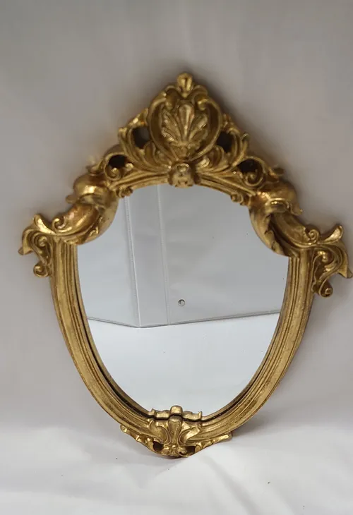Small Gold Ornate Shield Mirror