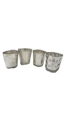 Assorted Textured Silver Mercury Votives
