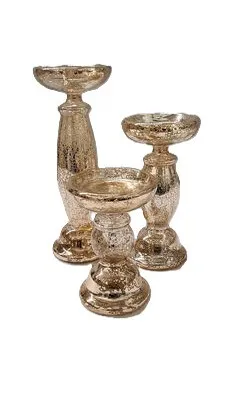 Gold Mercury Trio Pillar Holder