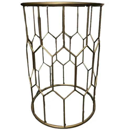 Geometric Gold Side Table