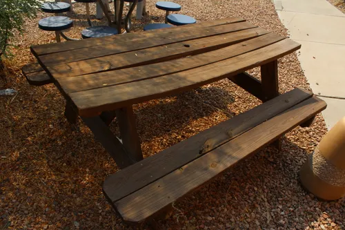 Table Outdoor Wooden Bench Seating