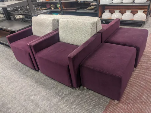 couch office purple/white