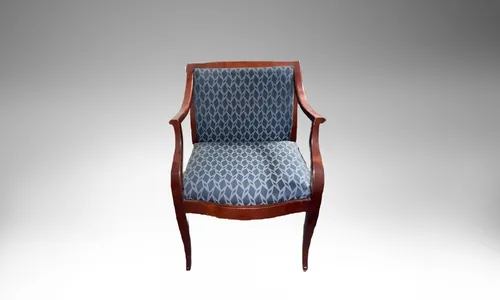 Chair Mahogany and Blue Patterned