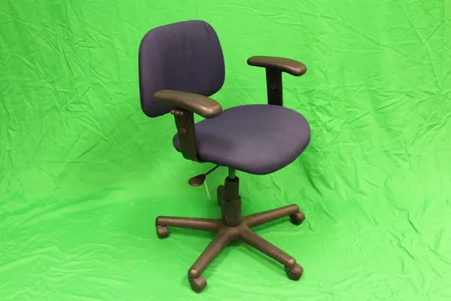 Chair Office Black Frame Blue Cushion