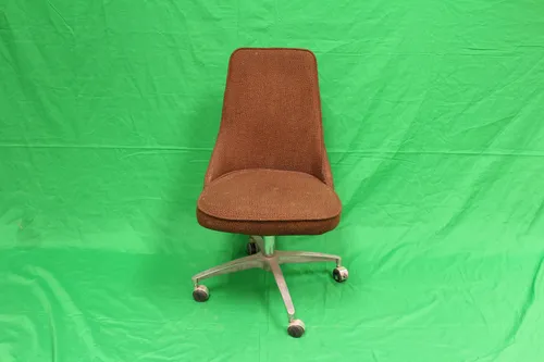 Chair Brown Cushion Casters Vintage
