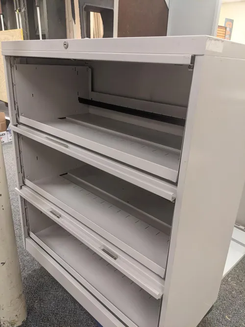file cabinet metal three drawer lateral