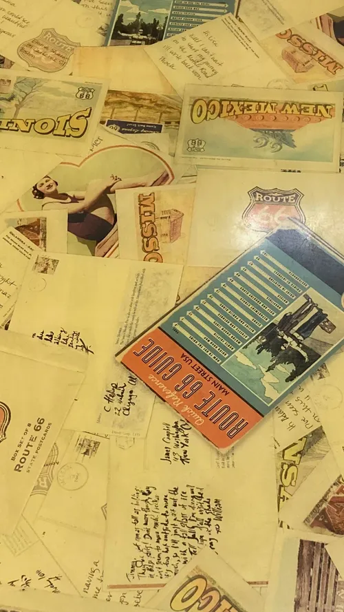 Vintage Diner Table Postcard Design