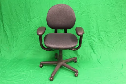 Chair Office Black Cushion Black Frame Round Back