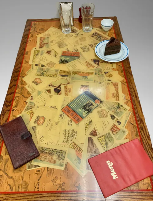 Vintage Diner Table Postcard Design