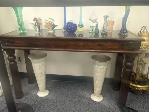 Side Table Glass Top Gallery Room