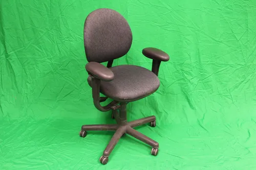 Chair Office Black Cushion Black Frame Round Back