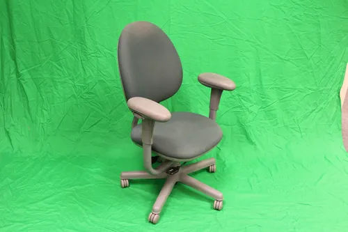 Chair Office Grey Frame Blue Cushion