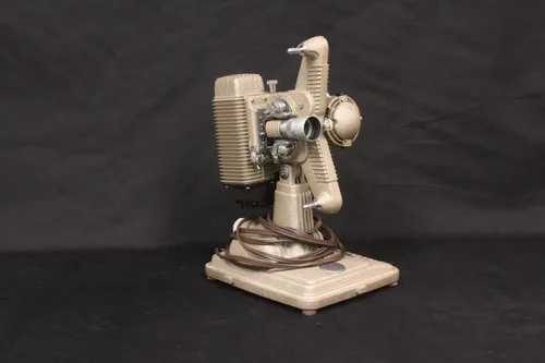 Projector, 8mm Film Reel Film Cream And Brown Case