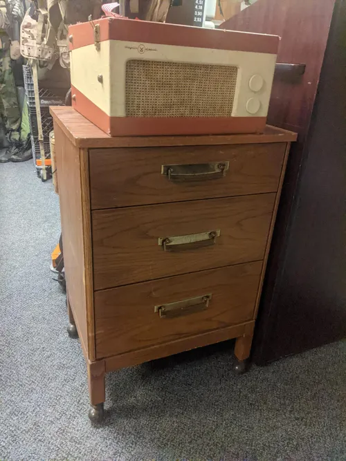 three drawer nightstand wooden 