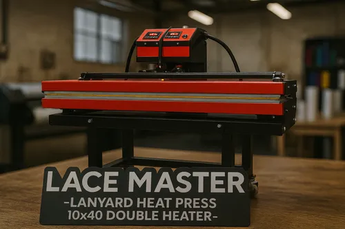 LACE MASTER – Lanyard Heat Press 10×40 Double Heater 