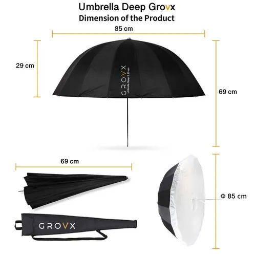 GODOX UMBRELLA SILVER SMALL UB-85 (NO DIFFUSION)
