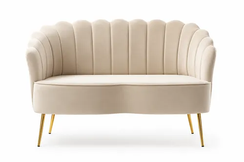 Scalloped Velvet Loveseat