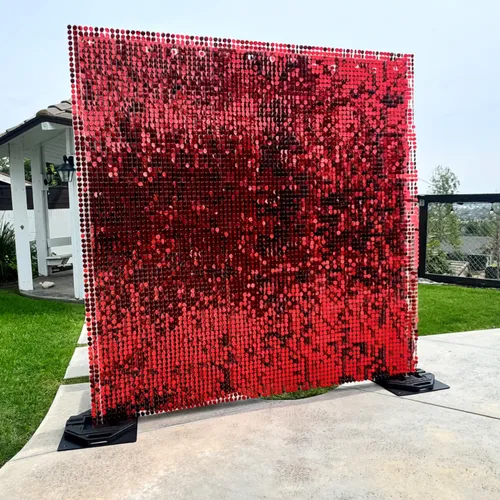 8x8 Red Shimmer Wall