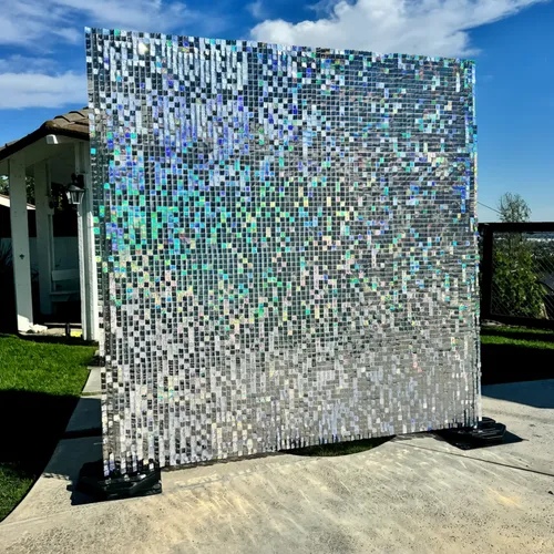8x8 Sparkle Silver Shimmer Wall