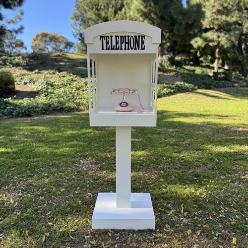 Vintage Telephone Booth (White)