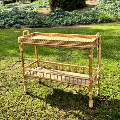 Camila Rattan Bar Cart