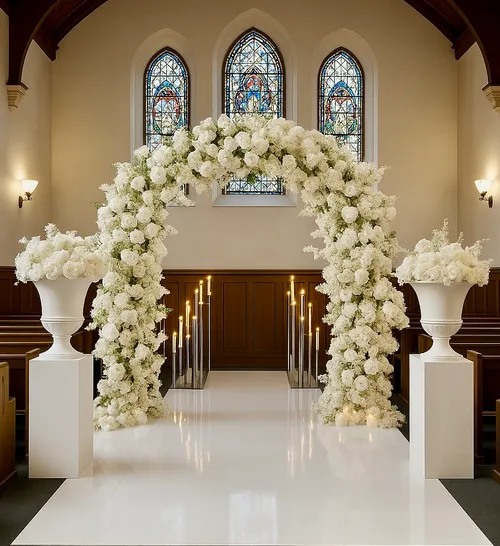 White Floral Wedding Arch