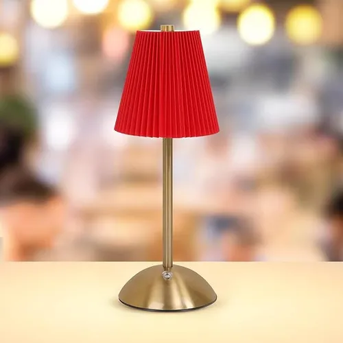 Cordless LED Red Table Lamp