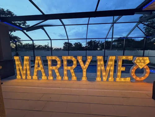 Marry Me Marquee Letters w/ Ring
