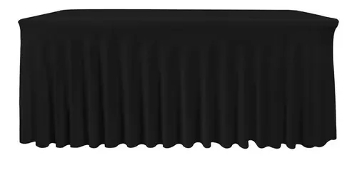 Black Pleated Scrim for 6 Foot Table