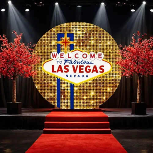 Welcome To Las Vegas Round Backdrop