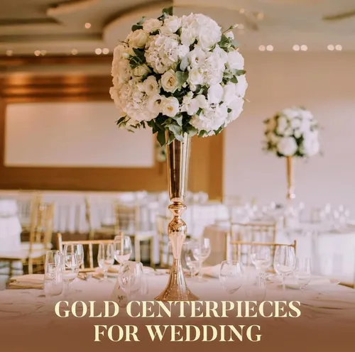 GOLD TRUMPET CENTERPIECE VASE