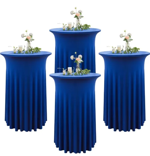 Royal Blue High Top Stretch Spandex Pleated Table Cloth