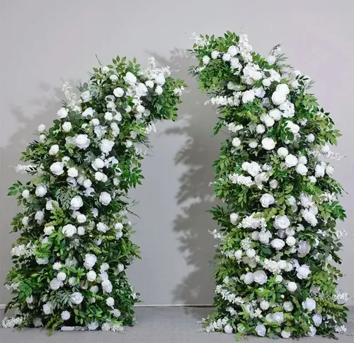 Green Floral Arch with White Roses