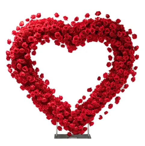 Red Floral Heart Arch- UP TO 6 HOURS