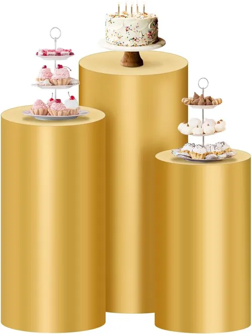 Gold Cylinder Pedestal Stand