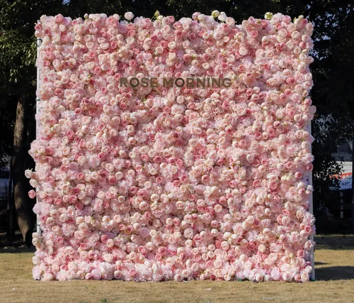 Pink Rose Morning Flower Wall 