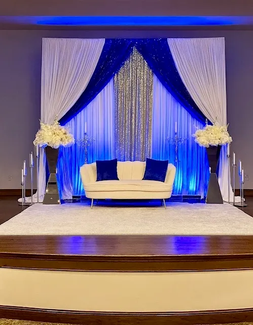 Event Decor for Stage Up- Blue/Silver & White