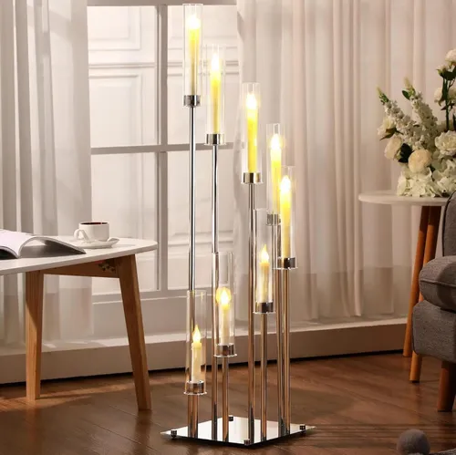 8 Arm Silver Chrome Candleabra