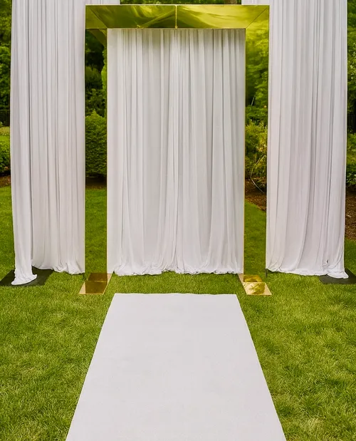 Gold Acrylic Mirror Backdrop for Wedding Ceremony & Sweetheart Table