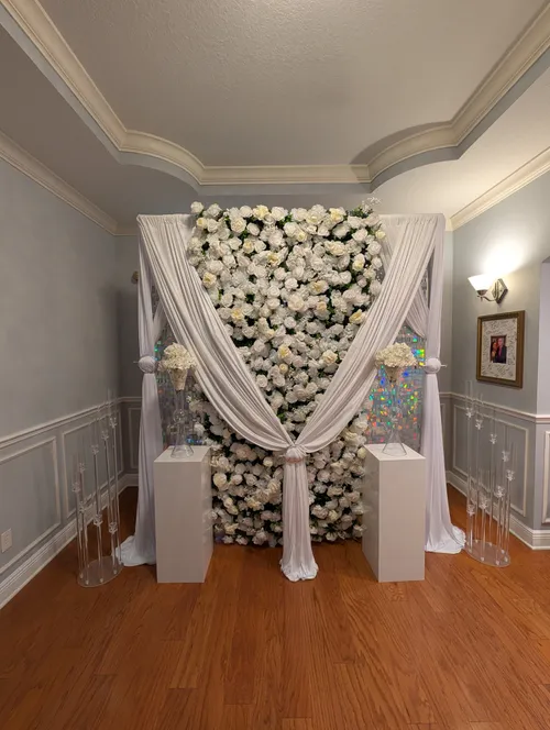 Floral Backdrop Set Up for Wedding Ceremony and Receptions