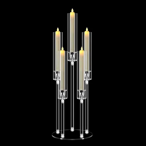5 Arm Acrylic Candelabra Table Centerpiece