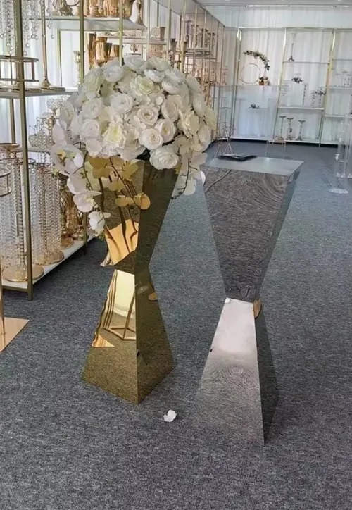 Silver Or Gold Metallic Floral Vase