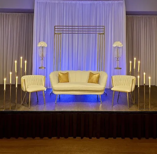 Event Decor for Stage Set Up-Gold and White