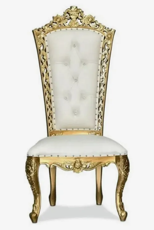 Bride & Groom Ivory/ Gold Throne Chair